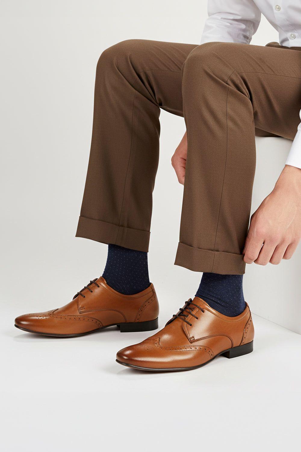 Fleet Leather Lace up Formal Mens Brogue Shoes by SILVER STREET LONDON