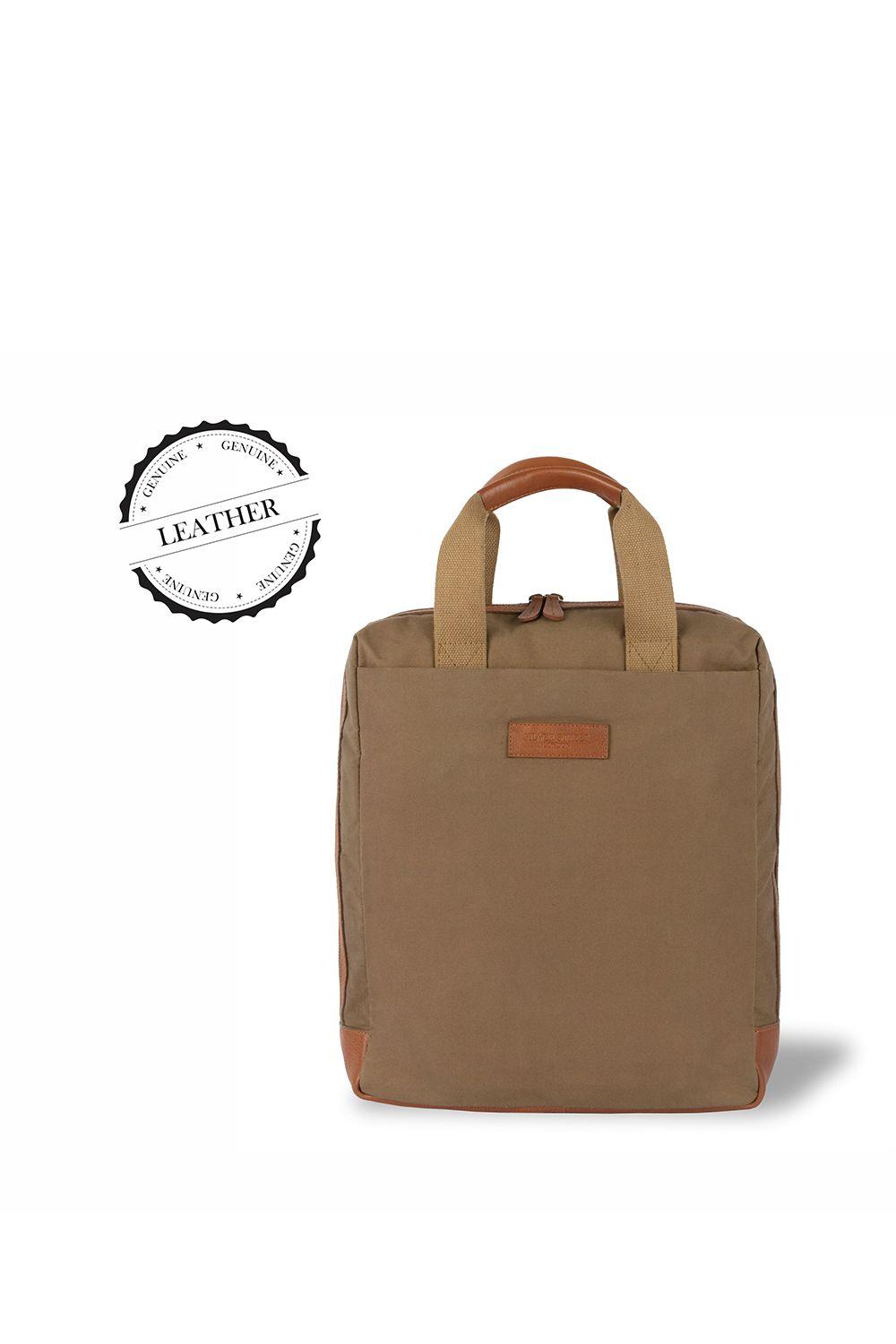 Lenzo Canvas Leather Backpack by SILVER STREET LONDON