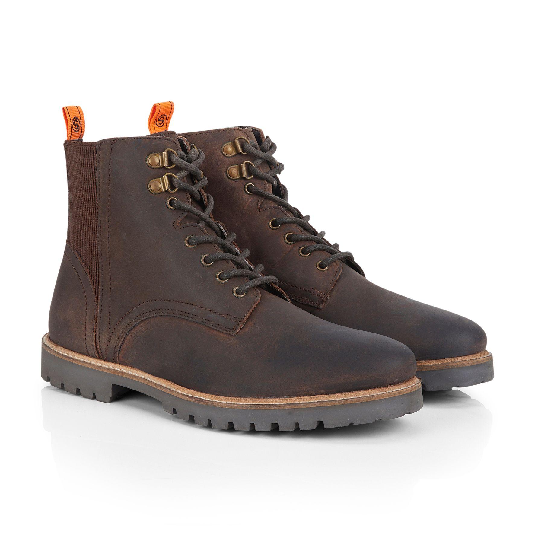 Manchester Premium Leather Mens Lace Up Boots by SILVER STREET LONDON