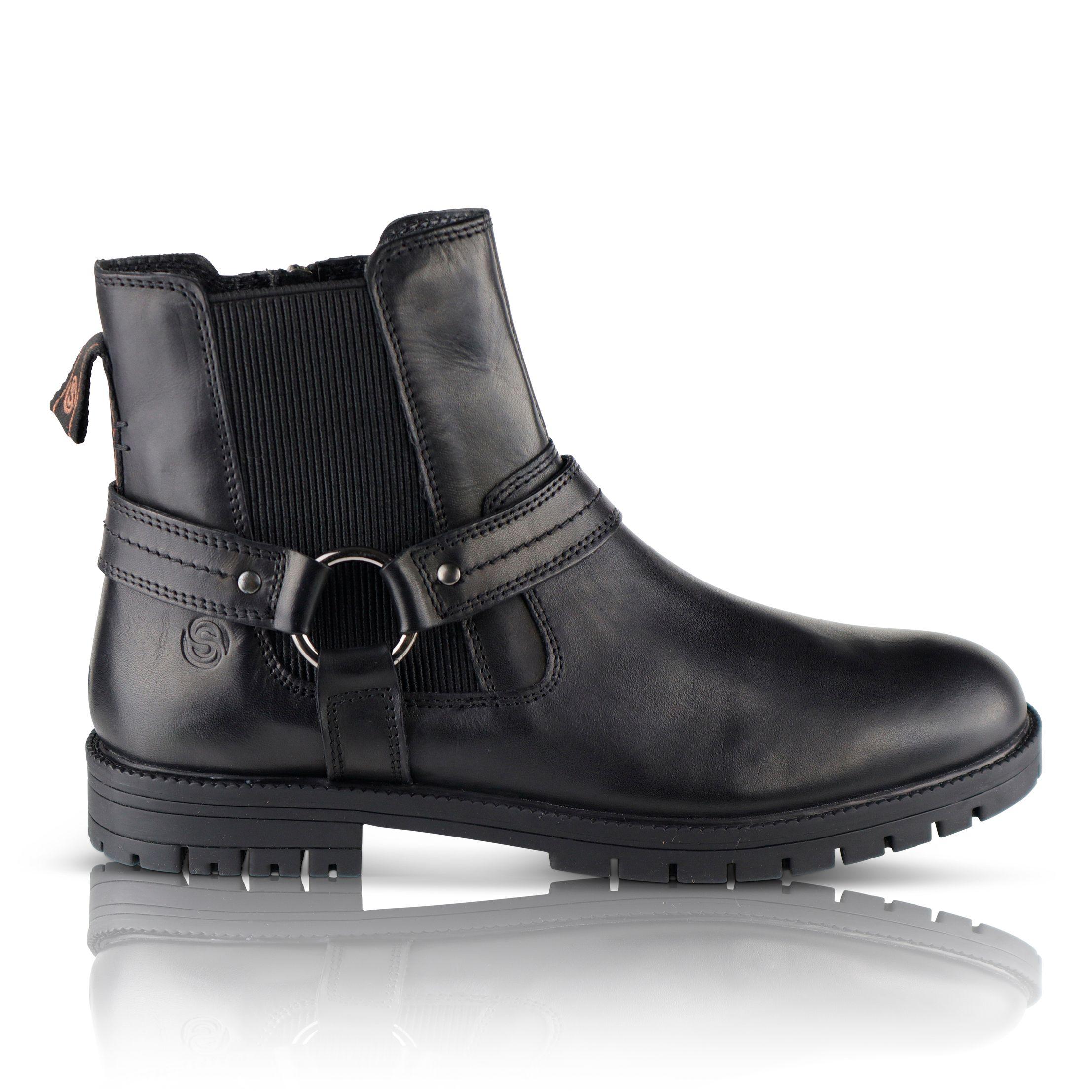 Montague Premium Leather Biker Boots by SILVER STREET LONDON