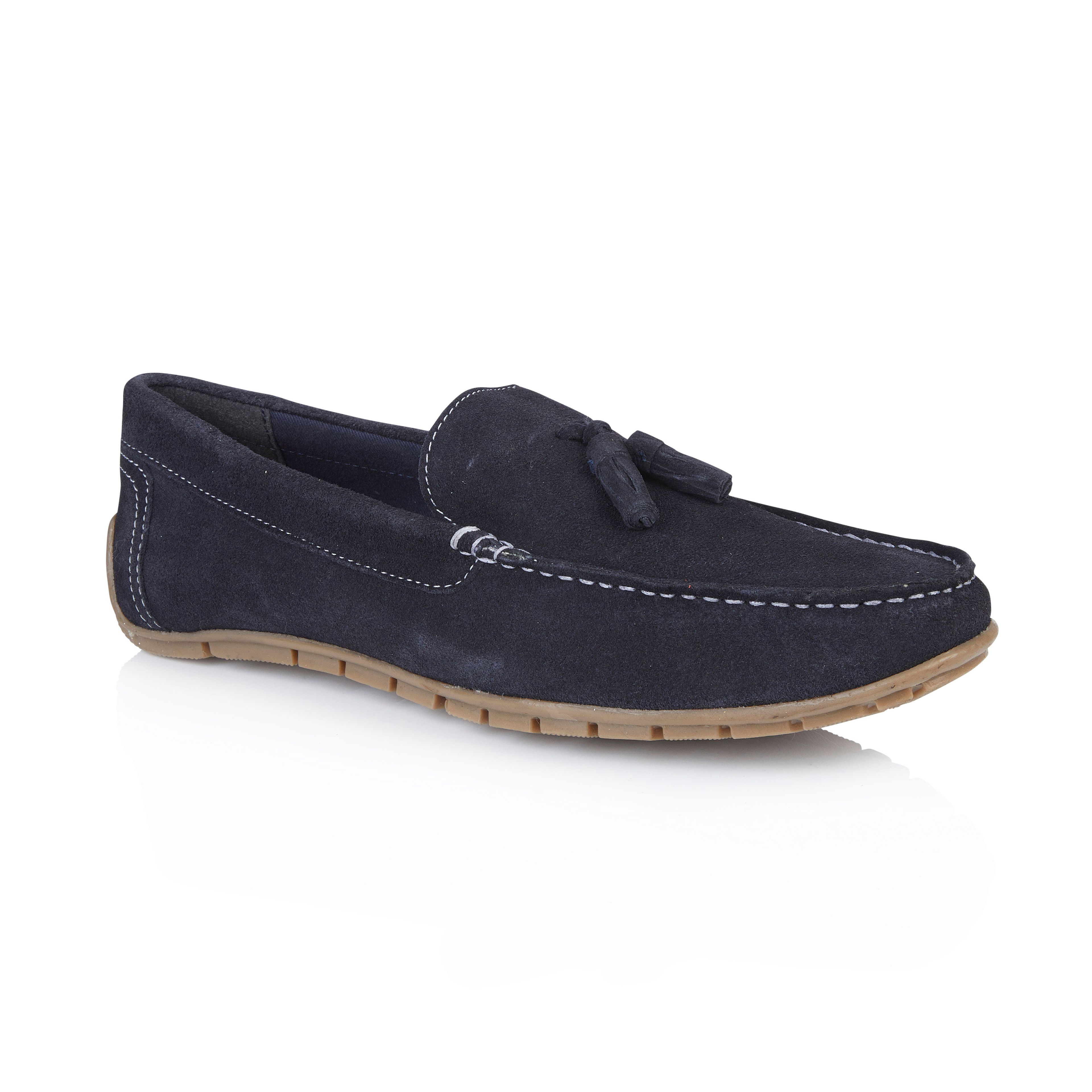 Monza Suede Leather Driving Moccasin Mens Tassel Loafers by SILVER STREET LONDON