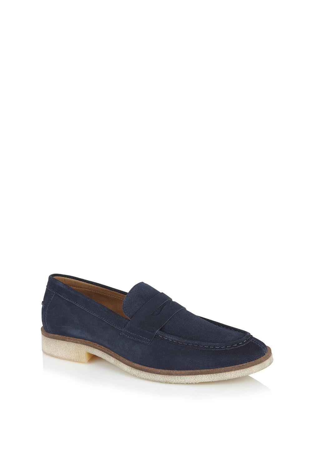 Morgan Suede Leather Mens Penny Loafers by SILVER STREET LONDON