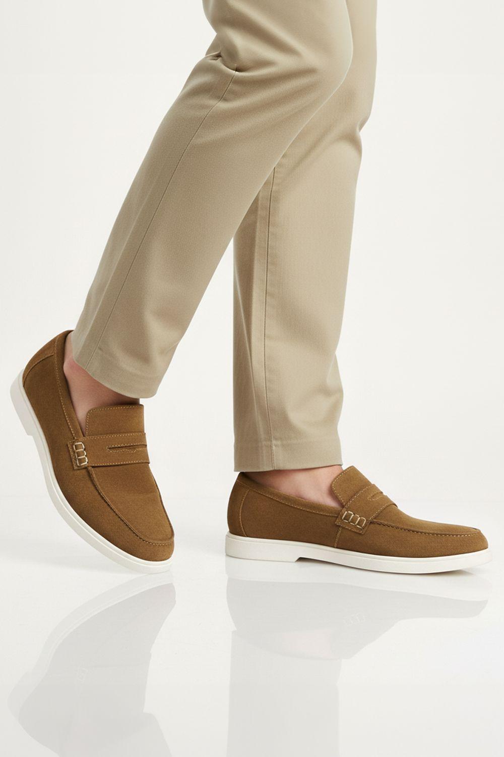 San Nicola Suede Leather Casual Mens Penny Loafers by SILVER STREET LONDON