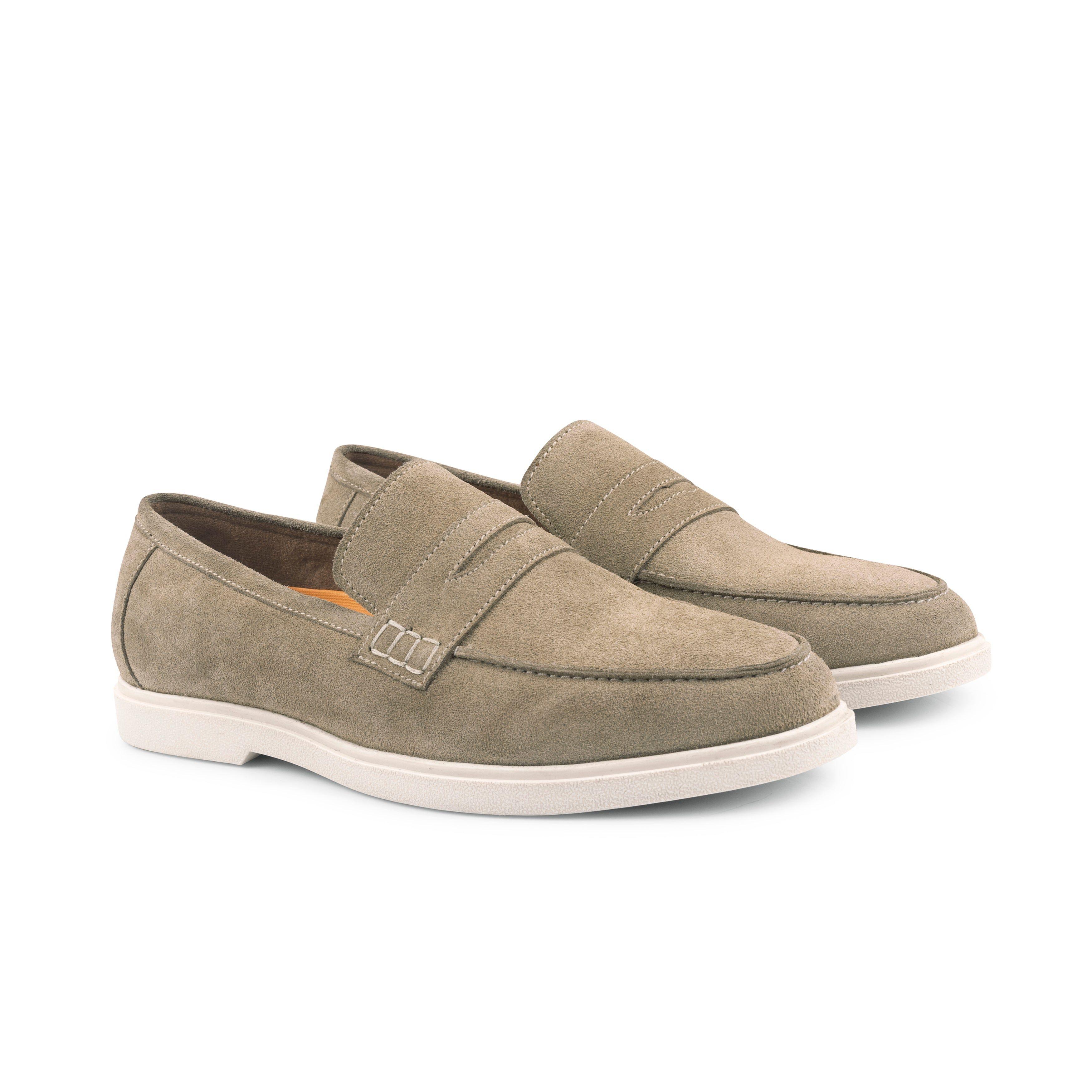 San Nicola Suede Leather Slip-On Mens Penny Loafers by SILVER STREET LONDON