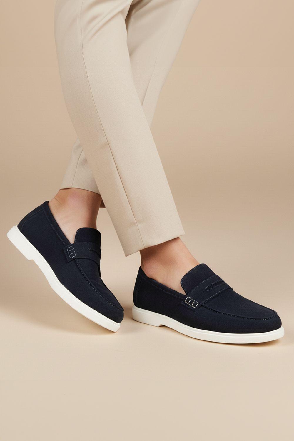 San Nicola Suede Leather Slip-On Mens Penny Loafers by SILVER STREET LONDON
