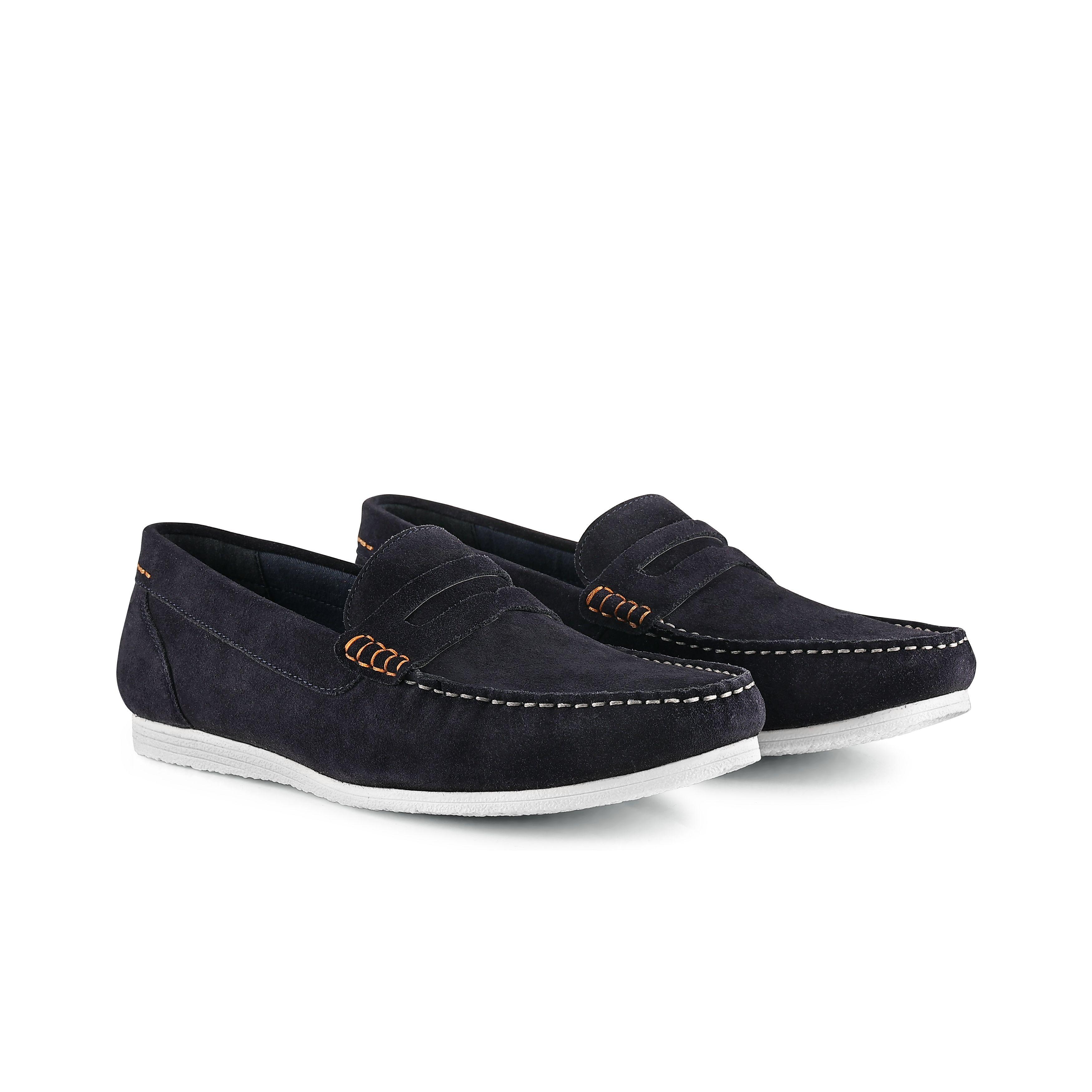 Stanhope Suede Leather Casual Mens Penny Loafers by SILVER STREET LONDON