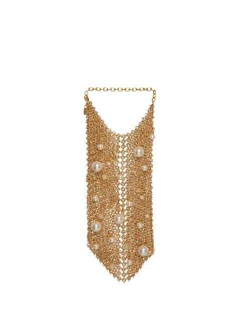 pearl embellished mesh shoulder bag by SILVIA GNECCHI
