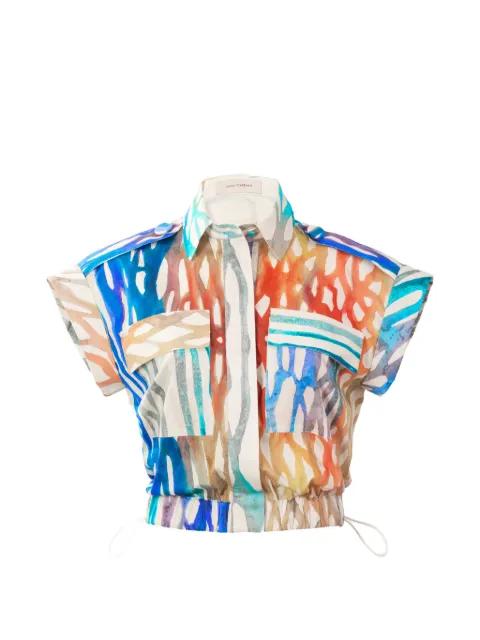 Bara graphic-print blouse by SILVIA TCHERASSI