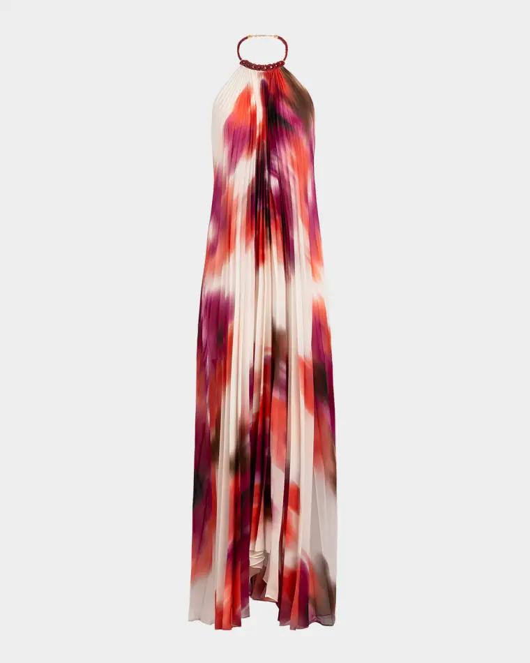 Constanza Pleated Halter Maxi Dress by SILVIA TCHERASSI