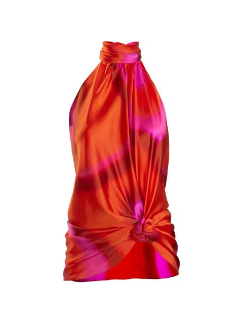 Dita abstract-print halterneck blouse by SILVIA TCHERASSI
