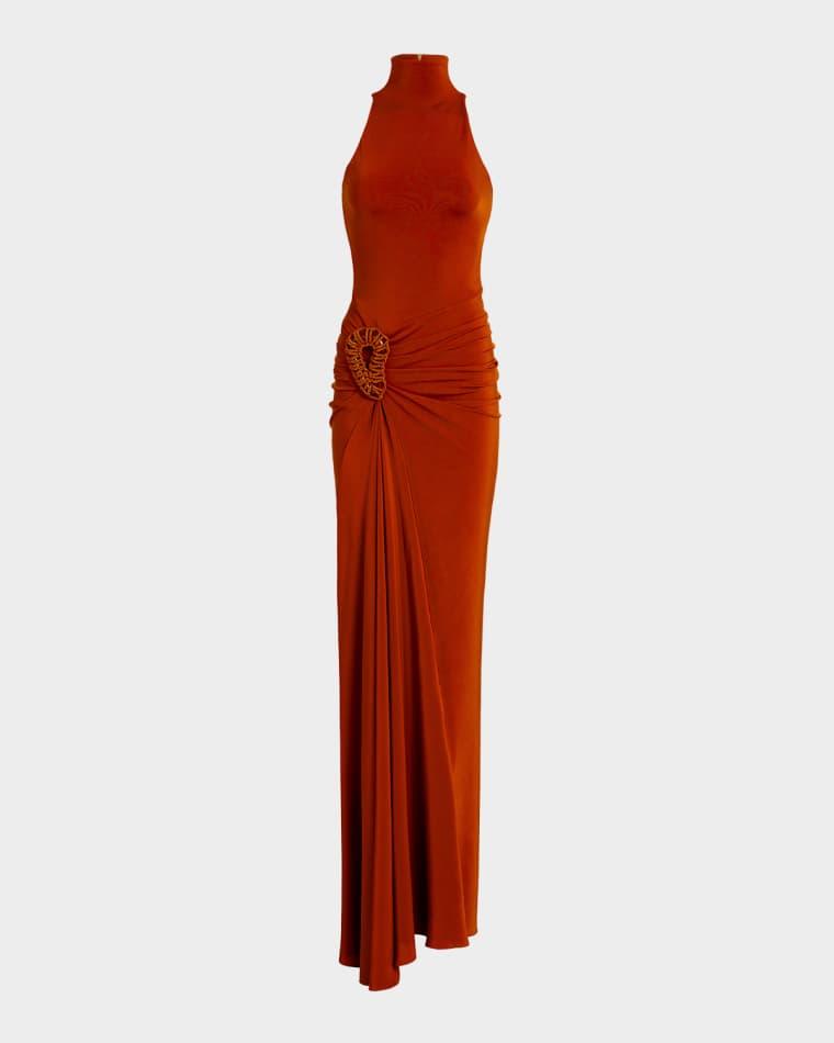 Frances Embellished Ruched Sleeveless Maxi Dress by SILVIA TCHERASSI