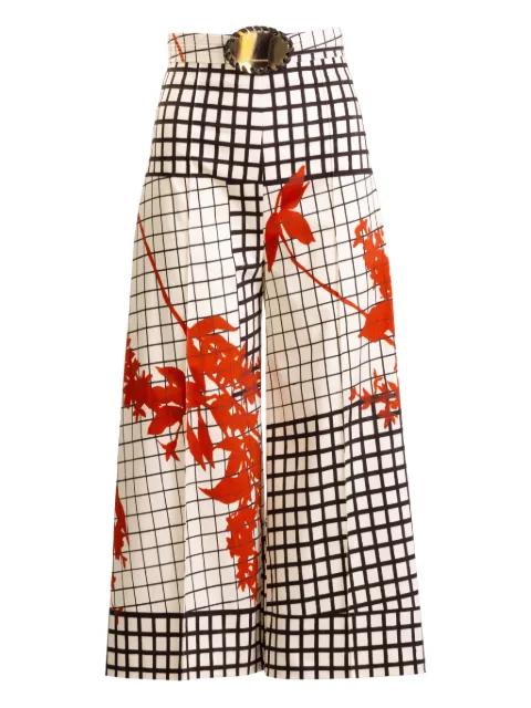 Ilma geometric-print belted trousers by SILVIA TCHERASSI