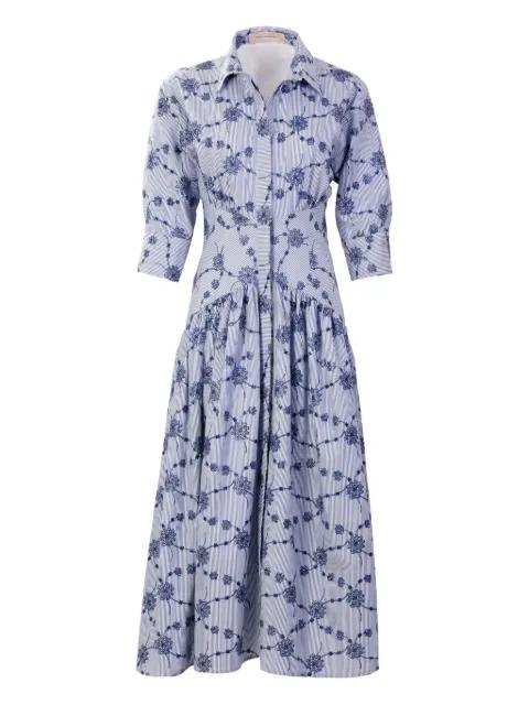 Indy embroidered-flowers midi dress by SILVIA TCHERASSI