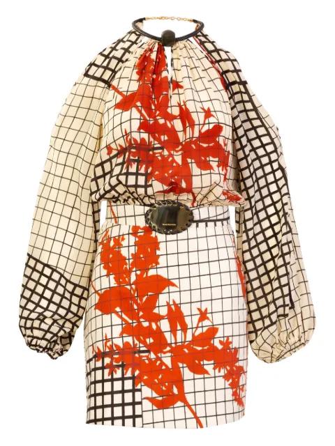 Jackson geometric-print cut-out mini dress by SILVIA TCHERASSI