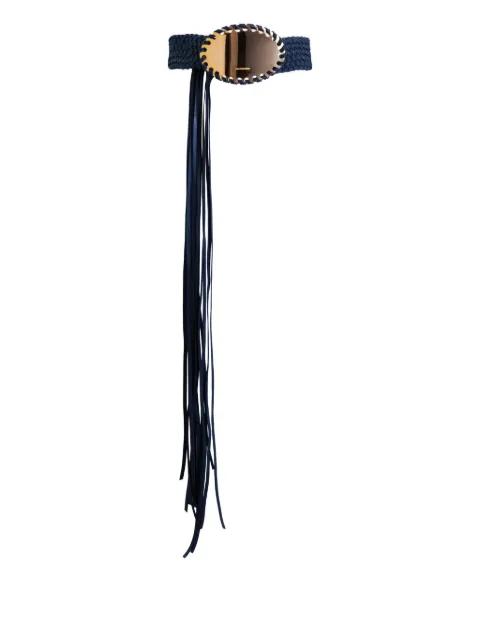 Kai fringed buckle leather belt by SILVIA TCHERASSI