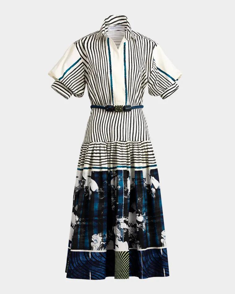 Kaila Belted Midi Shirtdress by SILVIA TCHERASSI