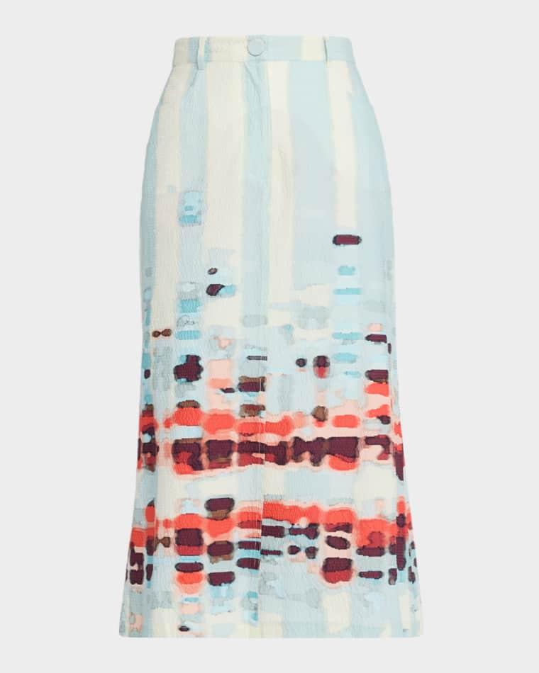 Layan Stretch Cotton Midi Skirt by SILVIA TCHERASSI