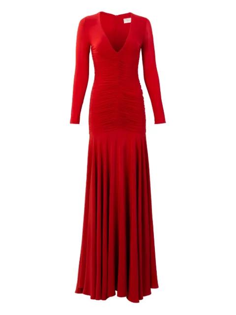 Lina long-sleeve V-neck maxi dress by SILVIA TCHERASSI