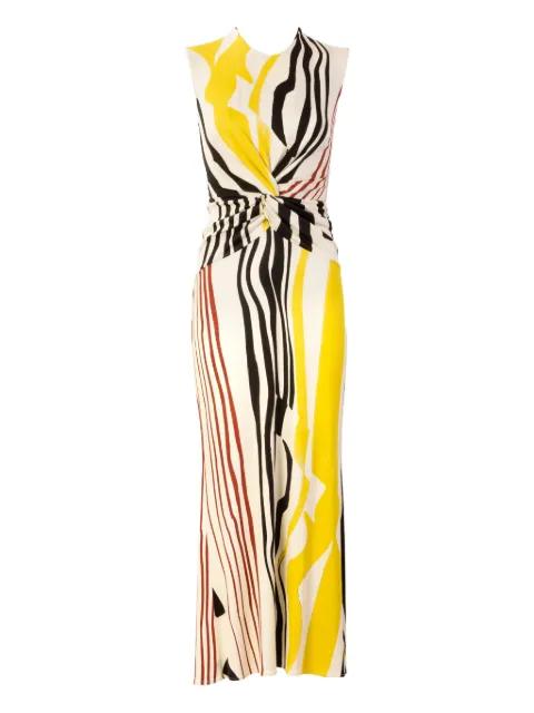 Luna striped-detail knotted midi dress by SILVIA TCHERASSI
