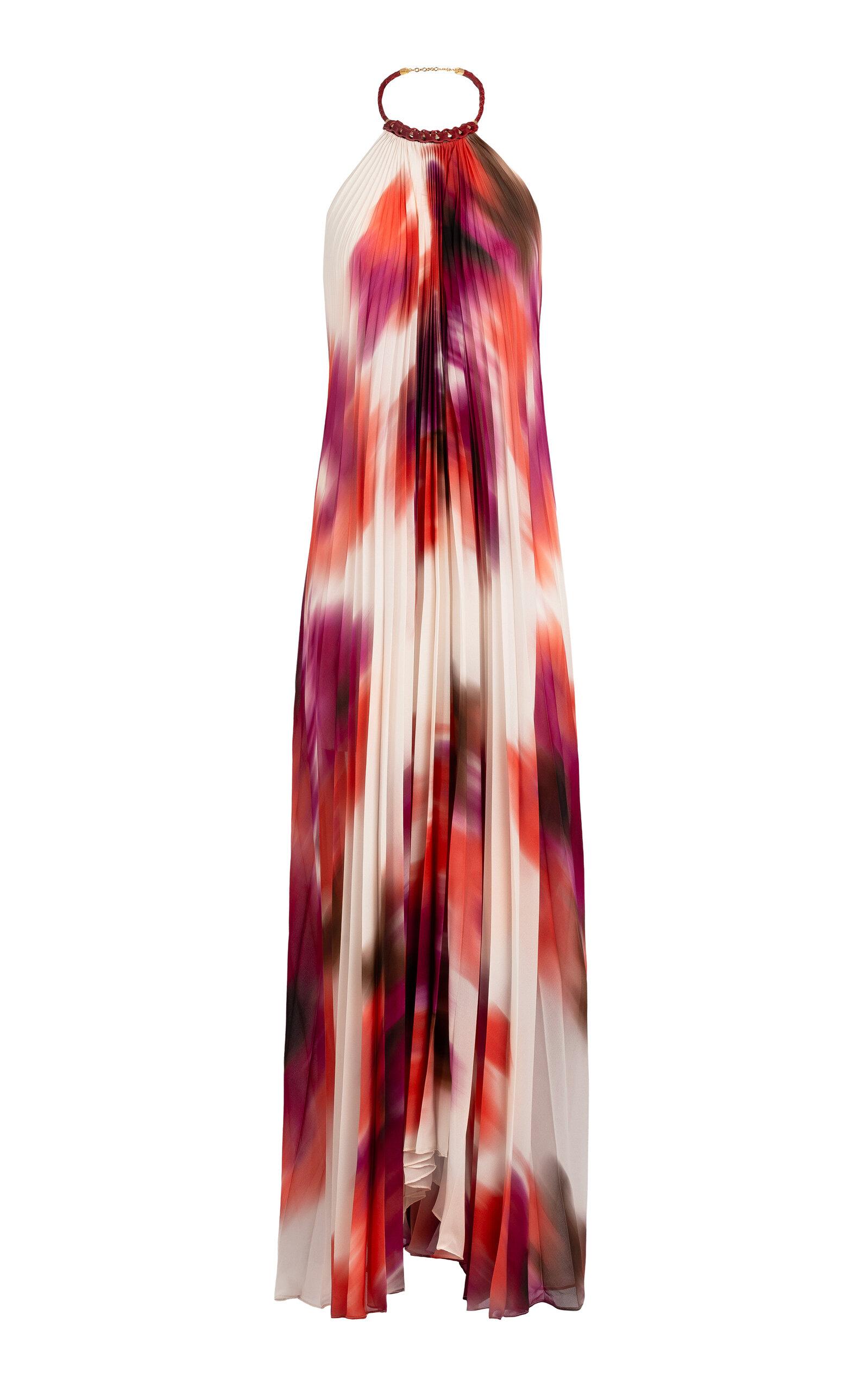 Silvia Tcherassi Contanza Plisse Chiffon Maxi Halter Dress - Moda Operandi by SILVIA TCHERASSI