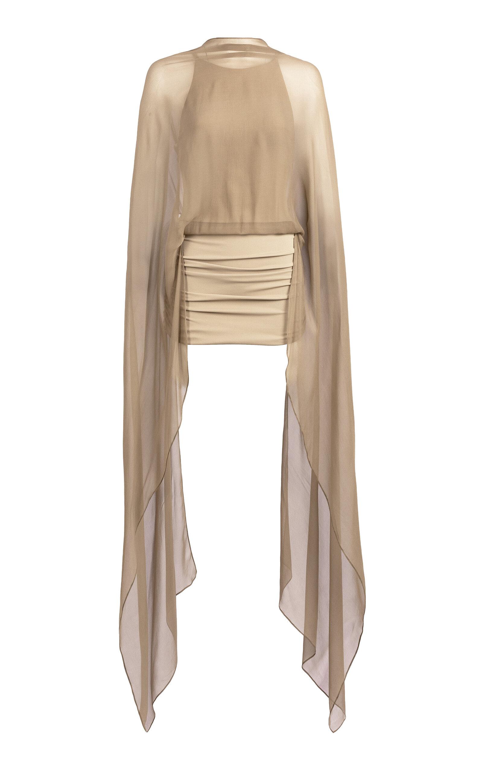 Silvia Tcherassi Kendar Chiffon-Cape Jersey Mini Dress - Moda Operandi by SILVIA TCHERASSI