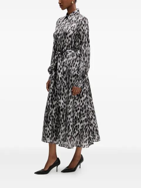 belted animal-print midi dress by SILVIAN HEACH