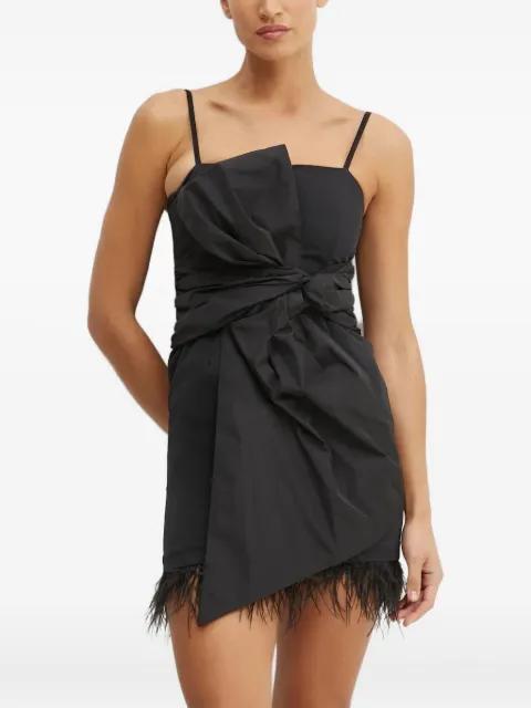 bow-detail feather-trimmed mini dress by SILVIAN HEACH