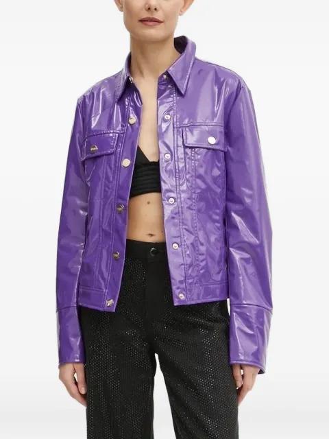 high-shine button-fastening jacket by SILVIAN HEACH