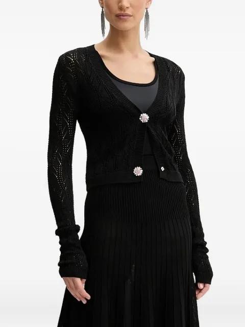 lace-insert button cardigan by SILVIAN HEACH