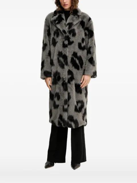 leopard-print collared coat by SILVIAN HEACH