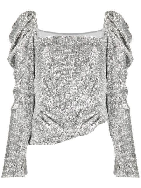 Allura Hammered sequin-embellished blouse by SIMKHAI