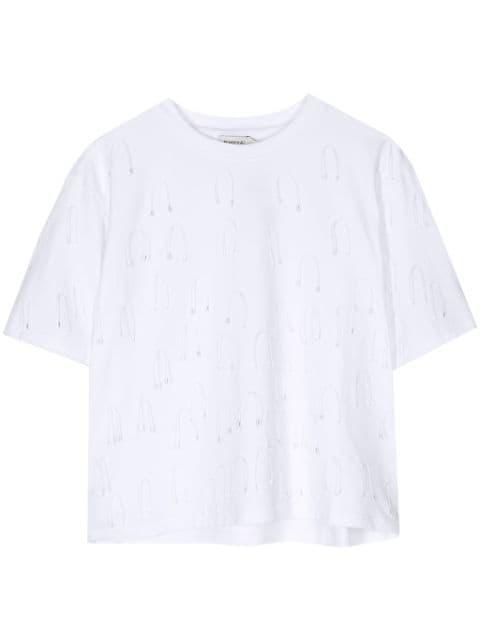 Amaru string-embellished T-shirt by SIMKHAI