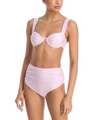 Anniston Bikini Top & Teya High Waisted Ruched Bikini Bottom by SIMKHAI