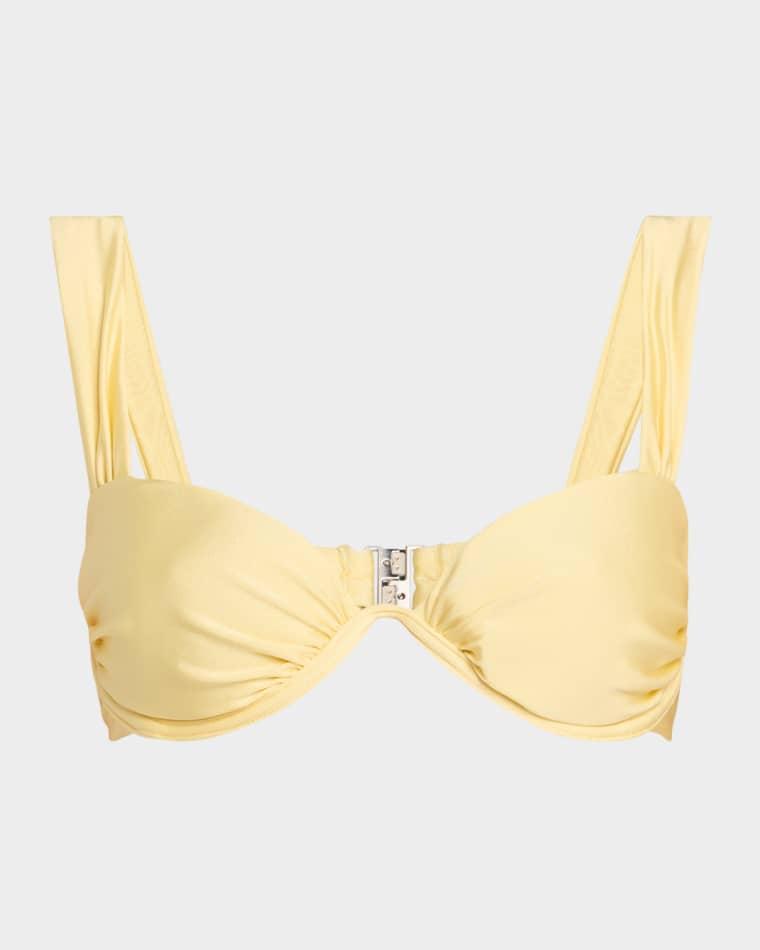 Anniston Ruched Bikini Top by SIMKHAI