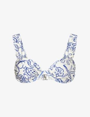 Anniston Ruched Bikini Top by SIMKHAI