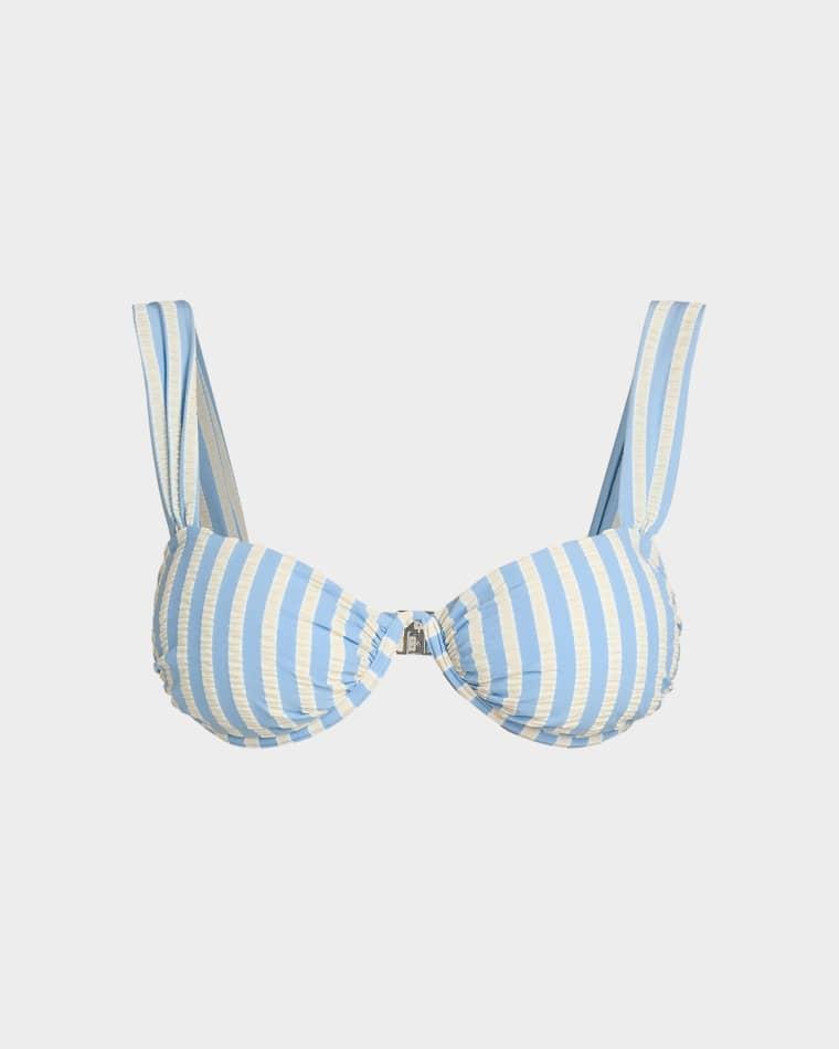 Anniston Striped Bikini Top by SIMKHAI