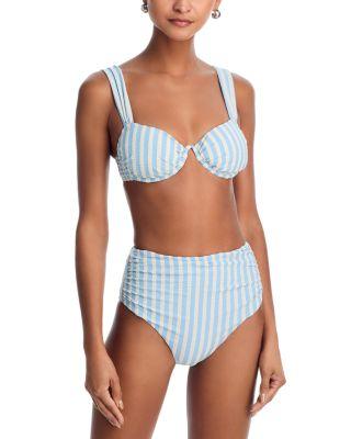 Anniston Underwire Bikini Top & Teya High Waisted Ruched Bikini Bottom by SIMKHAI