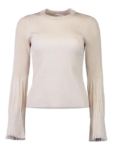 Aris pleated bell-sleeve top by SIMKHAI