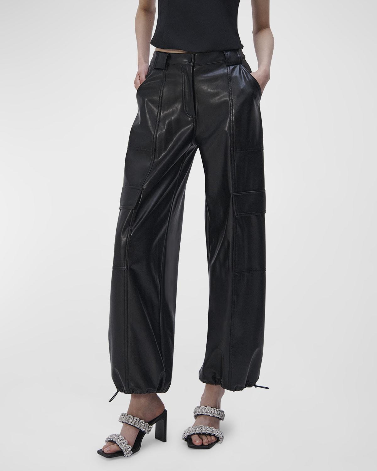 Beatriz Faux Leather Wide-Leg Cargo Pants by SIMKHAI