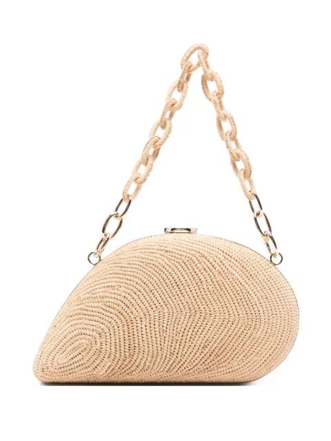 Bridget raffia chain clutch bag by SIMKHAI