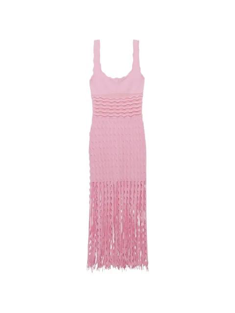 Brionne fringed-hem dress midi by SIMKHAI