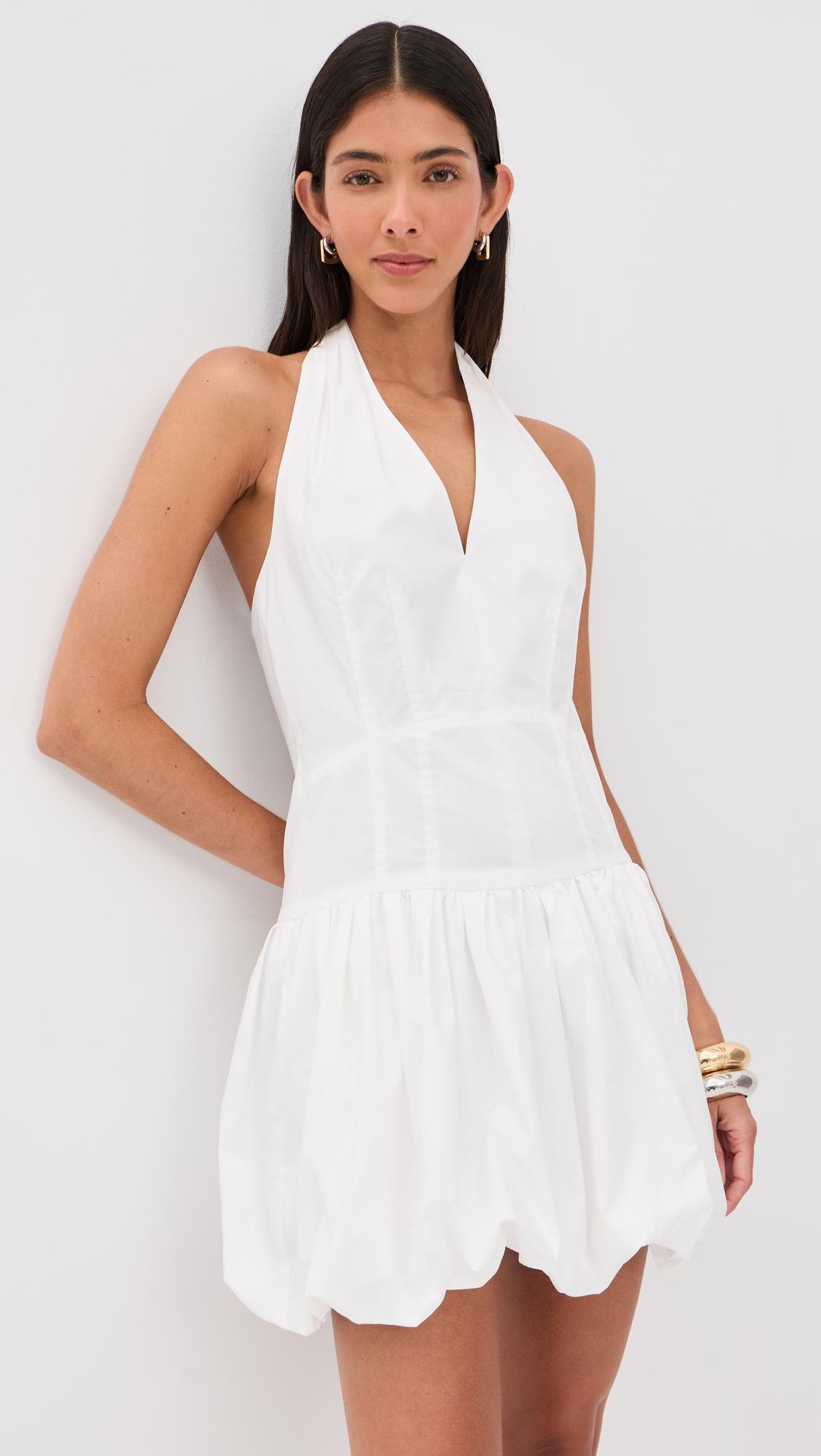 Brooke Cotton Halter Mini Dress by SIMKHAI