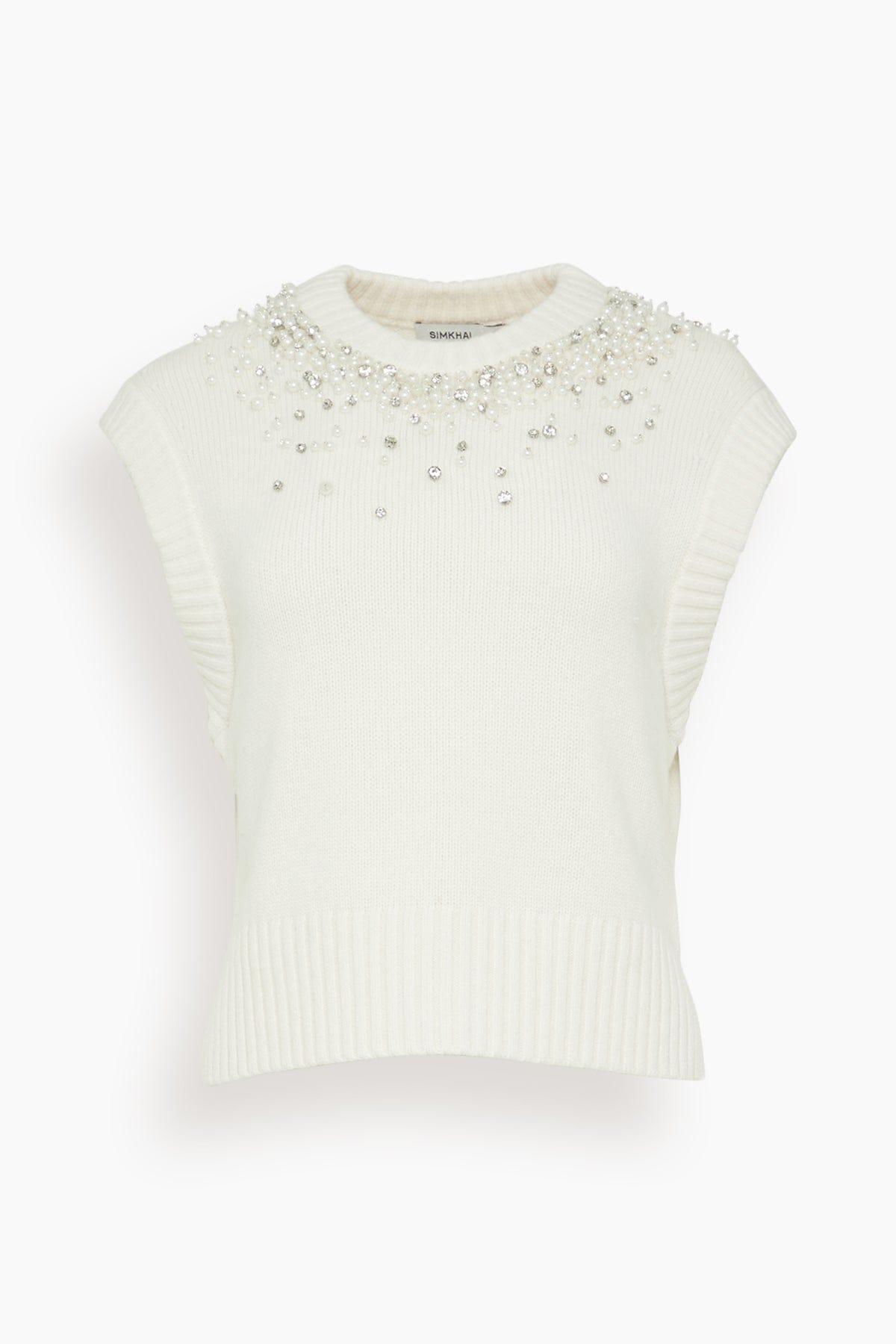 Candra Vest in Ivory by SIMKHAI