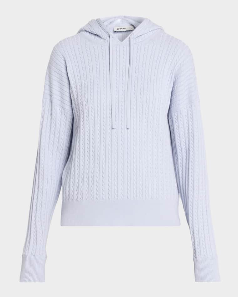 Cashmere-Blend Cable-Knit Hoodie by SIMKHAI
