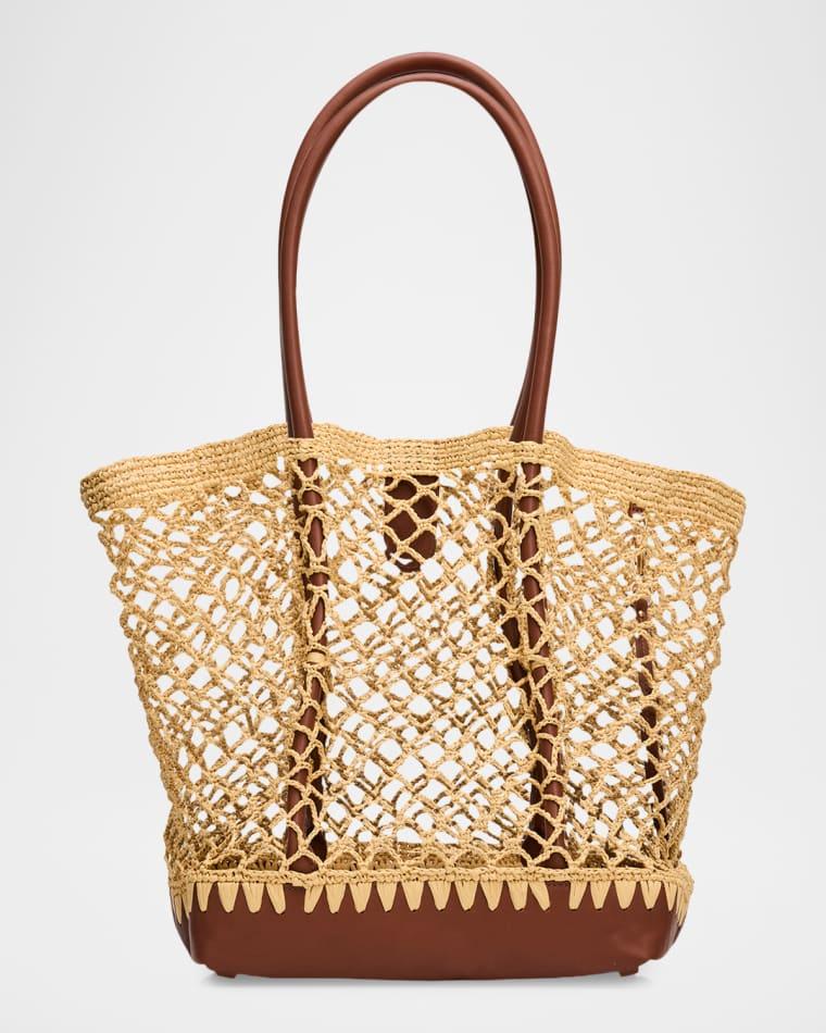 Caspian Open-Work Raffia Tote Bag by SIMKHAI