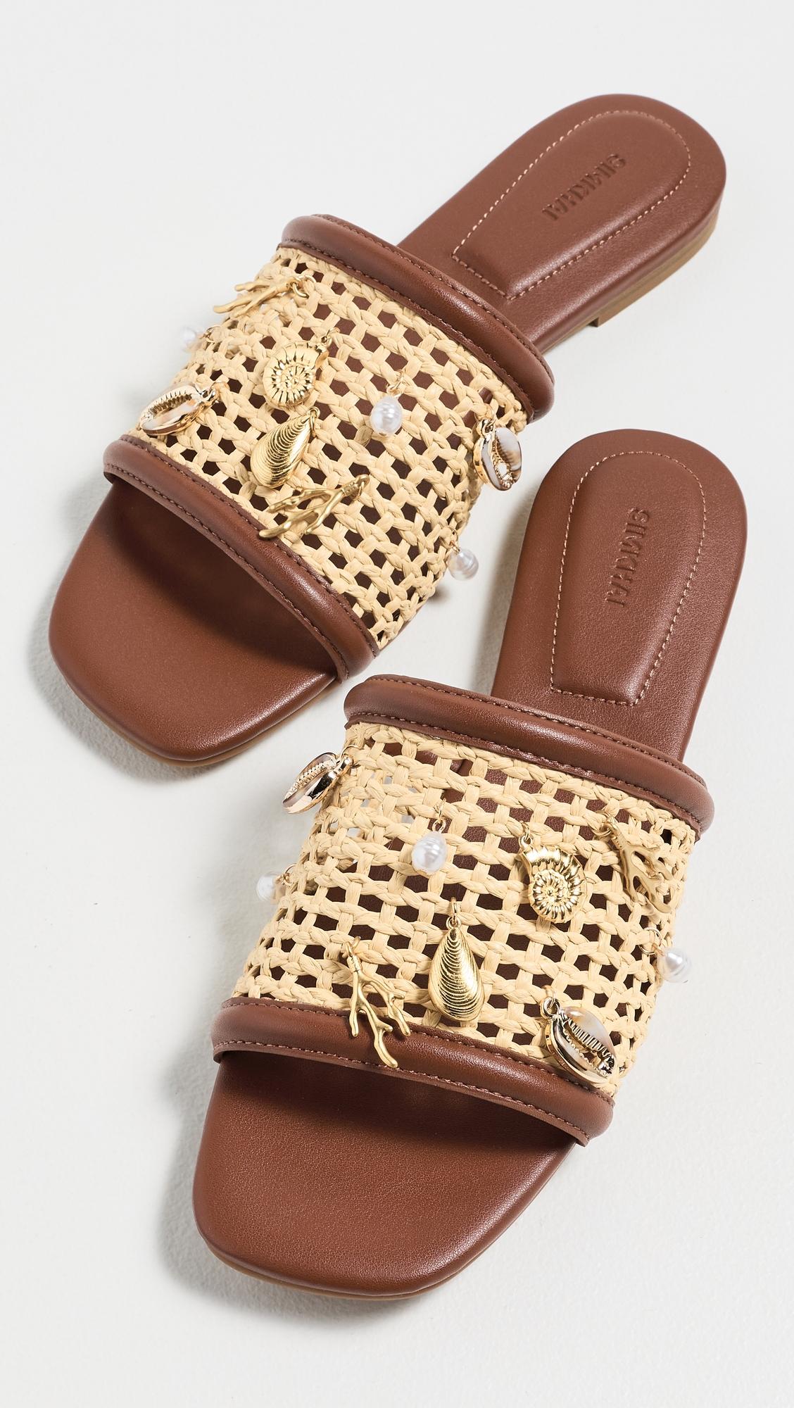 Caspian Raffia Netted Sandals by SIMKHAI