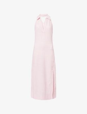 Clairmont Halterneck Woven Midi Dress by SIMKHAI