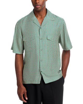 Clarke Printed Short Sleeve Silk Camp Shirt by SIMKHAI