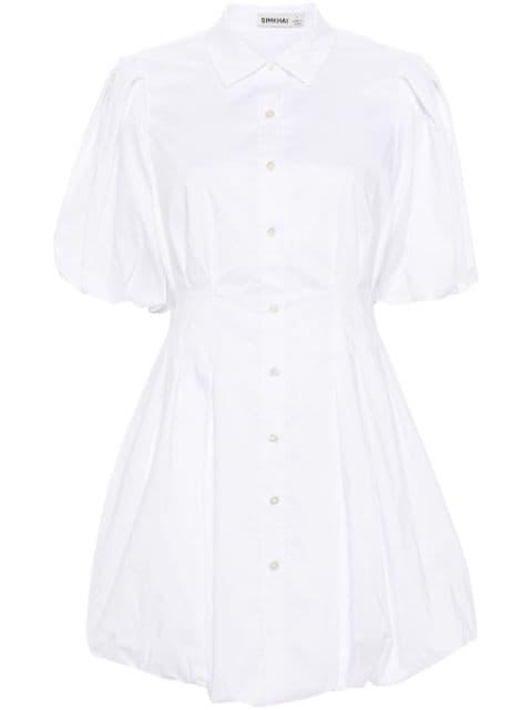 Cleo puffball mini shirtdress by SIMKHAI