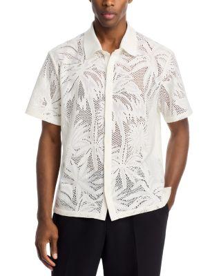 Conrad Short Sleeve Mesh Button Front Shirt by SIMKHAI